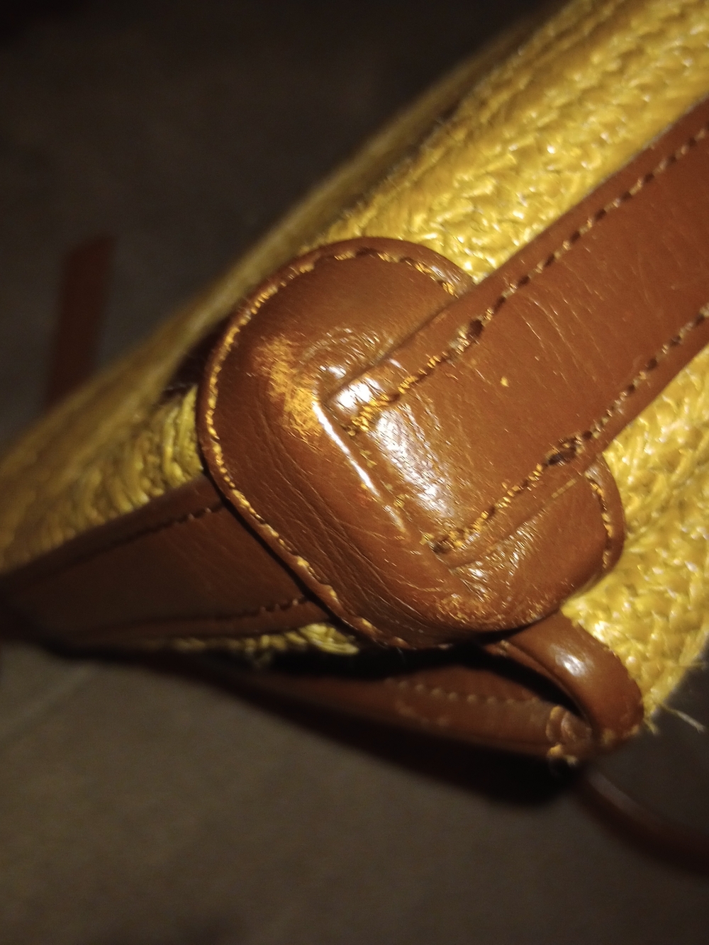Brighton Yellow and Brown Straw Crossbody Bag - Picture 11 of 13